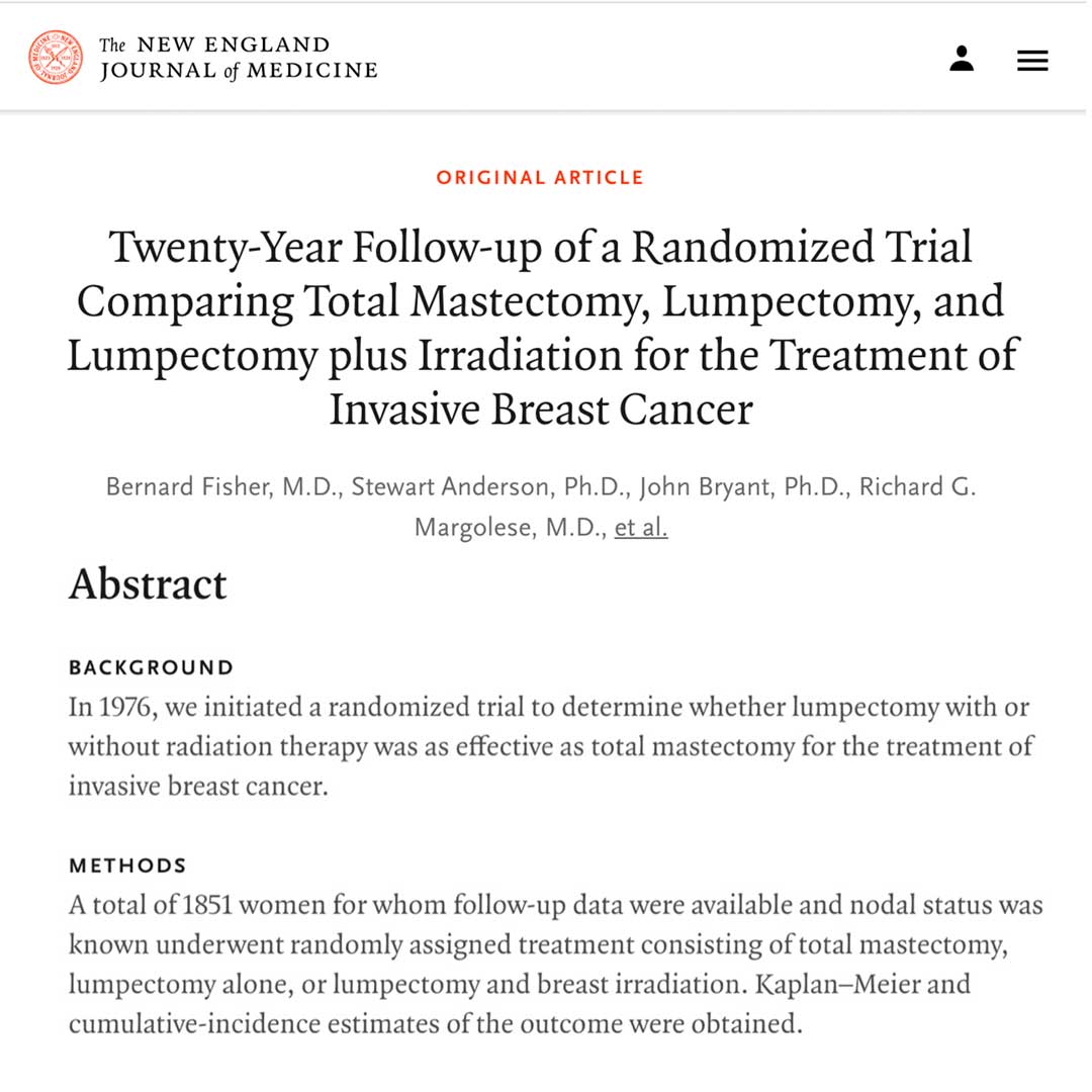 Breast Surgery – NSABP B-06 Trial Evidence for the current management of breast cancer for surgeons, registrars, residents, interns and medical students