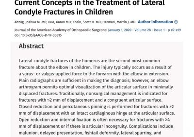 Orthopaedic education on the treatment of lateral condylar fractures - evidence based surgery - Pre-SET and RACS trainees
