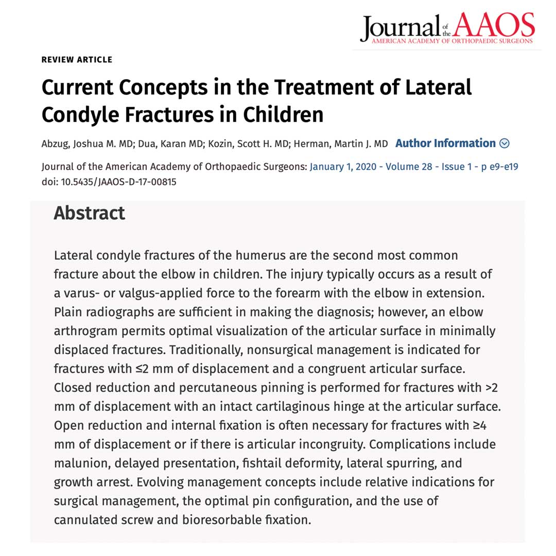 Primary-Anatomy-Lateral-Condyle-Fracture Orthopaedic education on the treatment of lateral condylar fractures - evidence based surgery - Pre-SET and RACS trainees