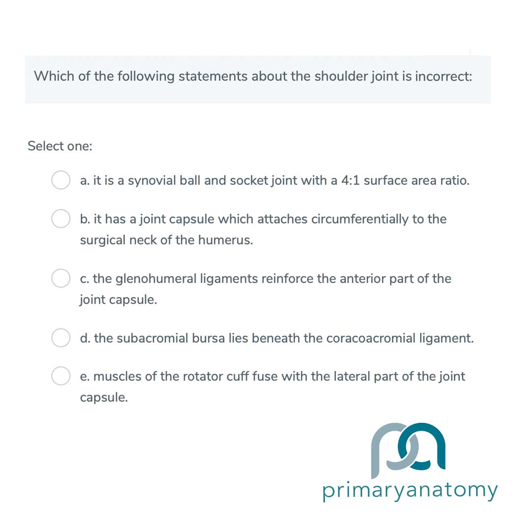 GSSE question type A (Single best answer) to test yourself when studying for the GSSE exam