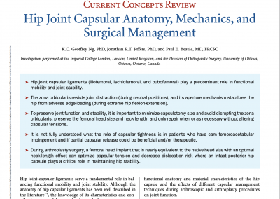 Hip Joint Capsular Anatomy, Mechanics, and Surgical Management - JBJS