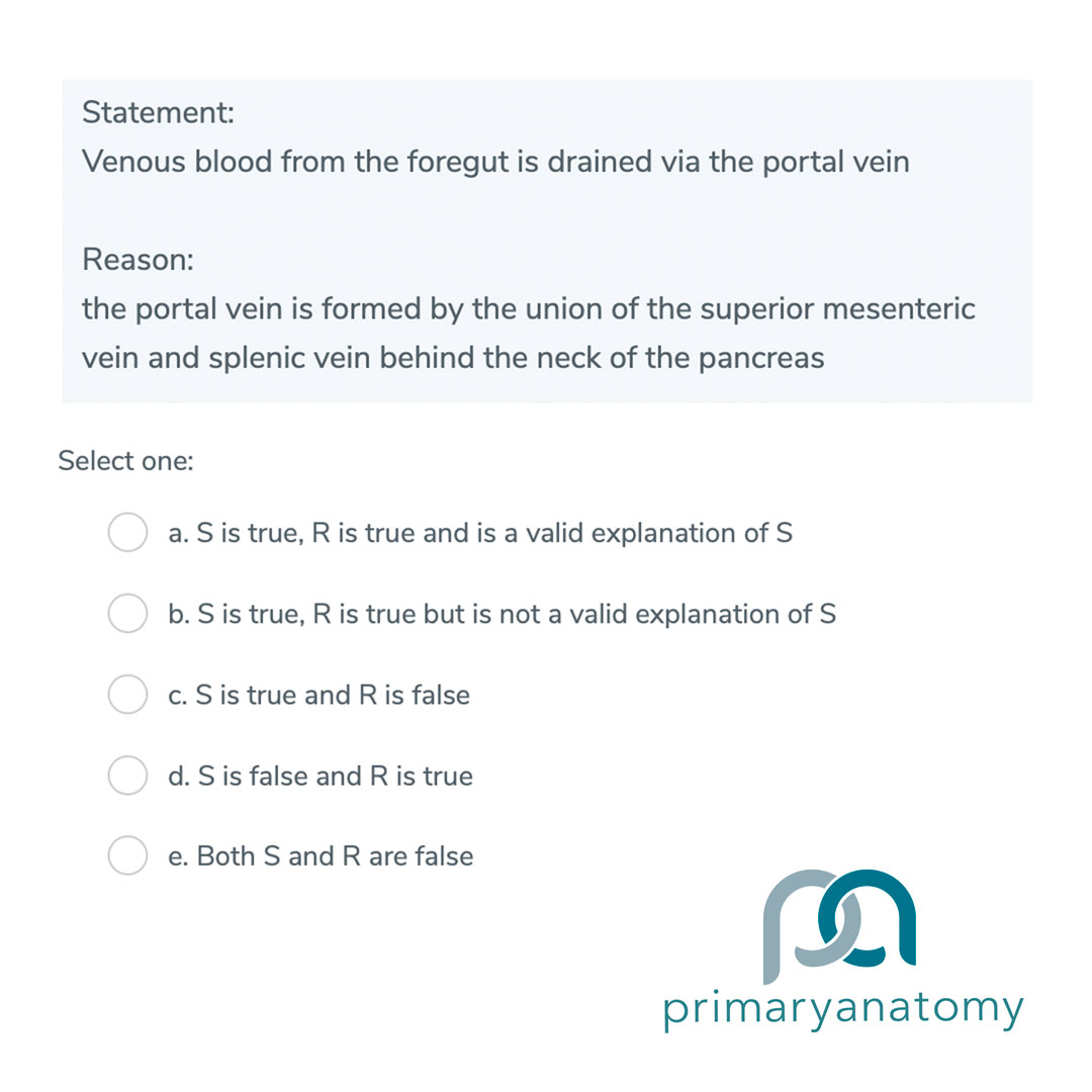 Primary-Anatomy-Venous-blood-from-the-foregut-is-drained-via-the-Question
