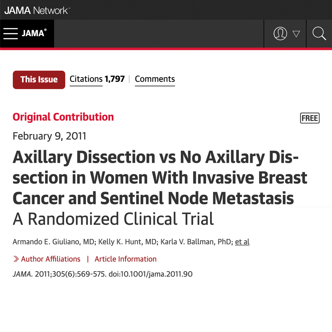 Breast Cancer and Axillary Dissection – JAMA – Primary Anatomy –