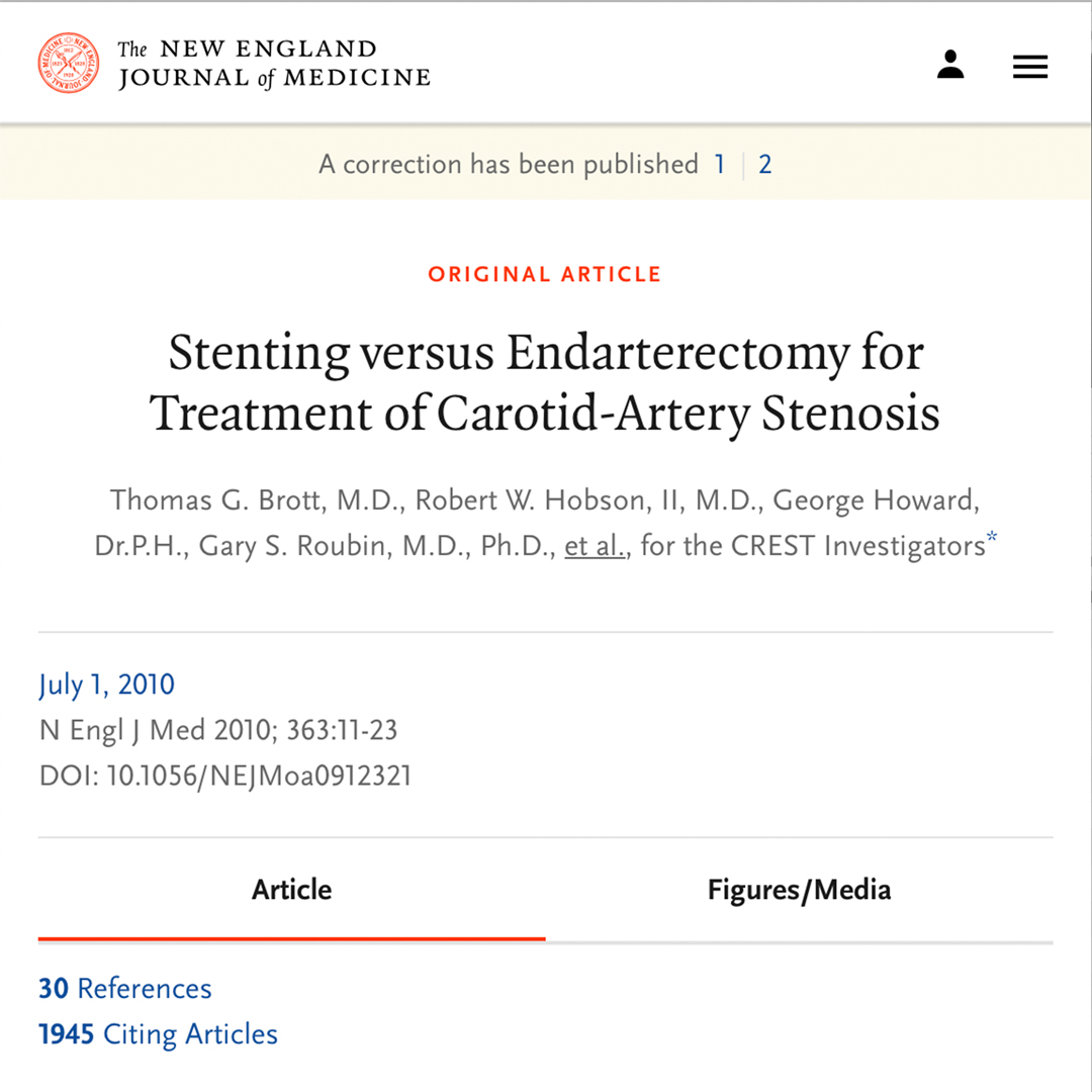 Stenting versus Endarterectomy for Treatment of Carotid-Artery S